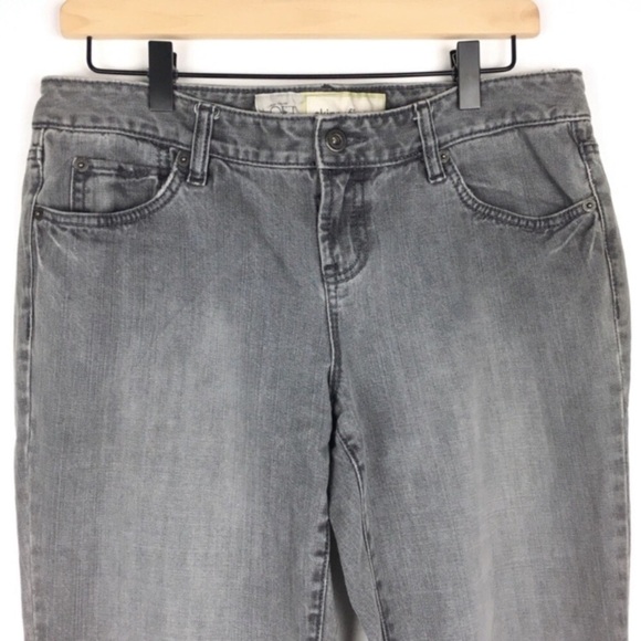 LOFT Jeans Skinny Fit Distressed Grey Charcoal Wash 100% Cotton Denim Size 8 - Picture 2 of 7